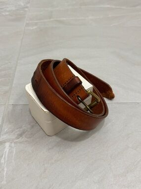 Polo by Ralph Lauren Brown Leather Men's Belt with Brass Buckle Vintage Classic